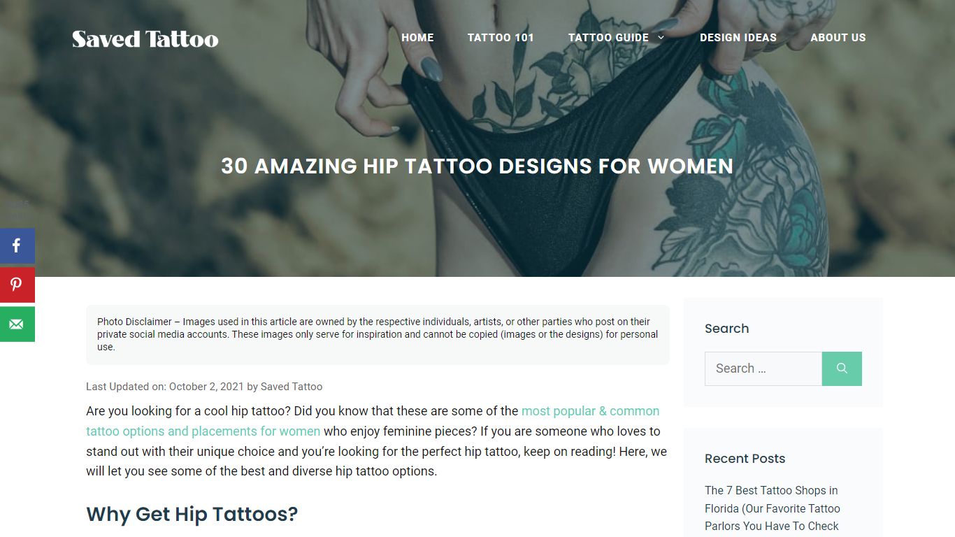 30 Amazing Hip Tattoo Designs For Women - Saved Tattoo