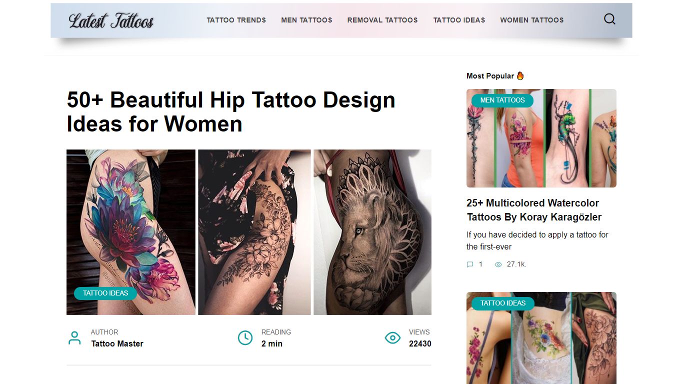 50+ Beautiful Hip Tattoo Design Ideas for Women - Latest Tattoos